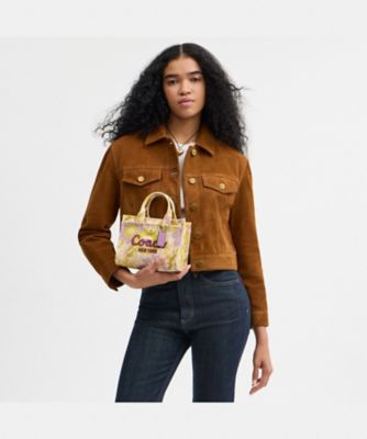 Coach●カーゴ トートバッグ フローラル プリント Ivory Purple COACH｜【公式】カーゴ トート バッグ・フローラル プリント